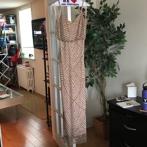 Adriana Papell Art Deco blouson beaded gown